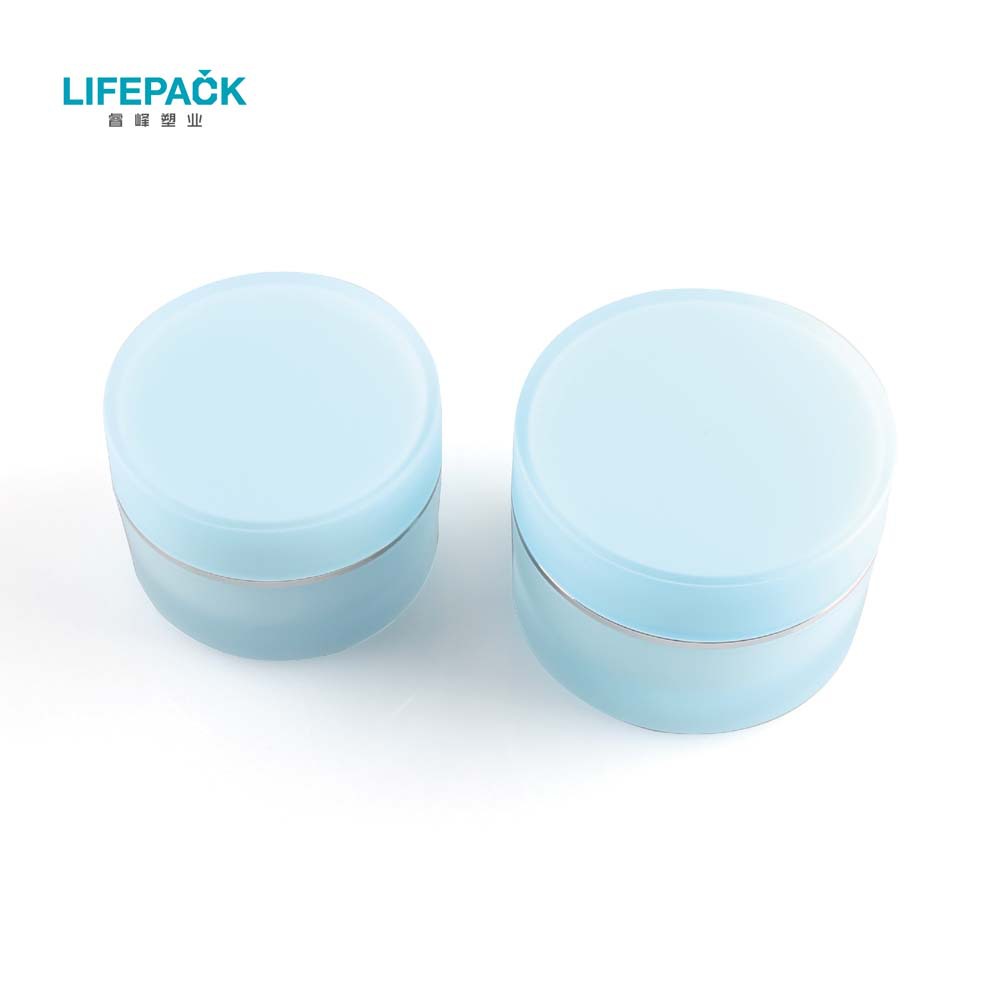 厂家蓝色30 50g亚克力圆形膏霜面霜瓶 直圆乳液化妆品套装瓶