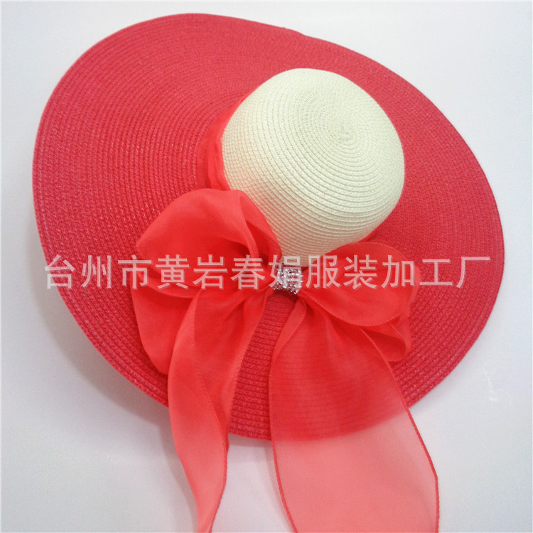 Nuevo verano de las mujeres girasol sombrero de paja grande turismo escénico punto playa sombrero al por mayor