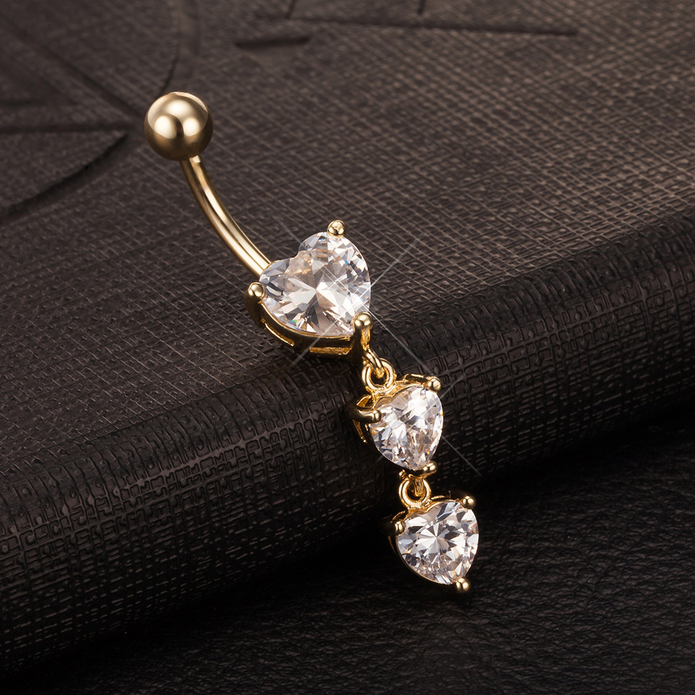 7g Weight Belly Ring Classification 1 Piece Quantity Daily, Street Occasion Copper Material Heart Shape Pattern Women's Gender Simple Style Style 1 Piece Belly Rings Simple Style Heart Shape Copper 6
