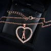 Fashionable necklace heart-shaped with letters, European style, simple and elegant design, wholesale