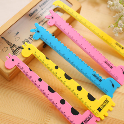the republic of korea originality Stationery wholesale Small animals Giraffe Ruler lovely Cartoon Ruler 15cm Stationery wholesale