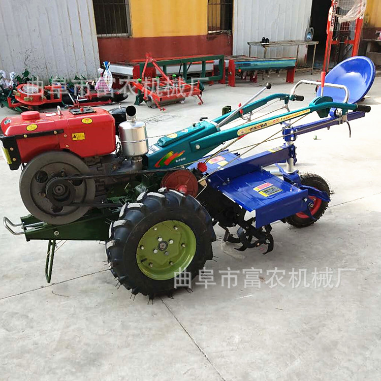 多功能手扶自走拖拉机 多功能微耕机 农用耕田机