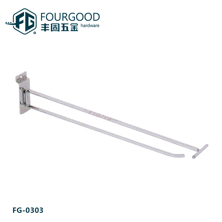 Foshan factory wholesale Card slot Hooks Shelf double hook Upper plate hook supermarket Wire Clematis Hooks