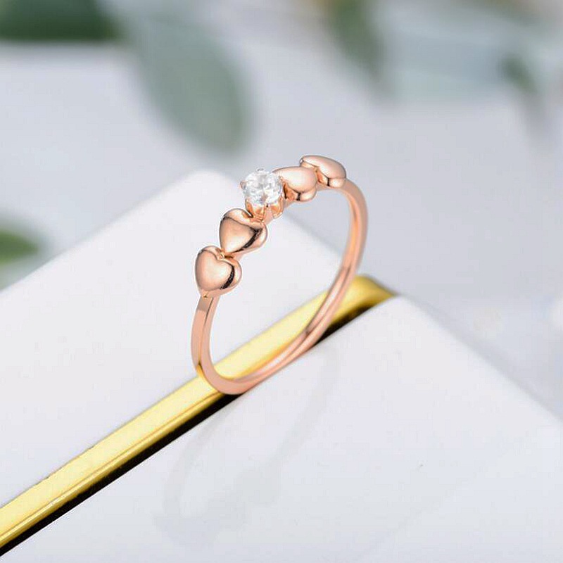 Großhandel Schmuck Herzförmiger Edelstahl Feiner Ring Nihao Schmuck display picture 6