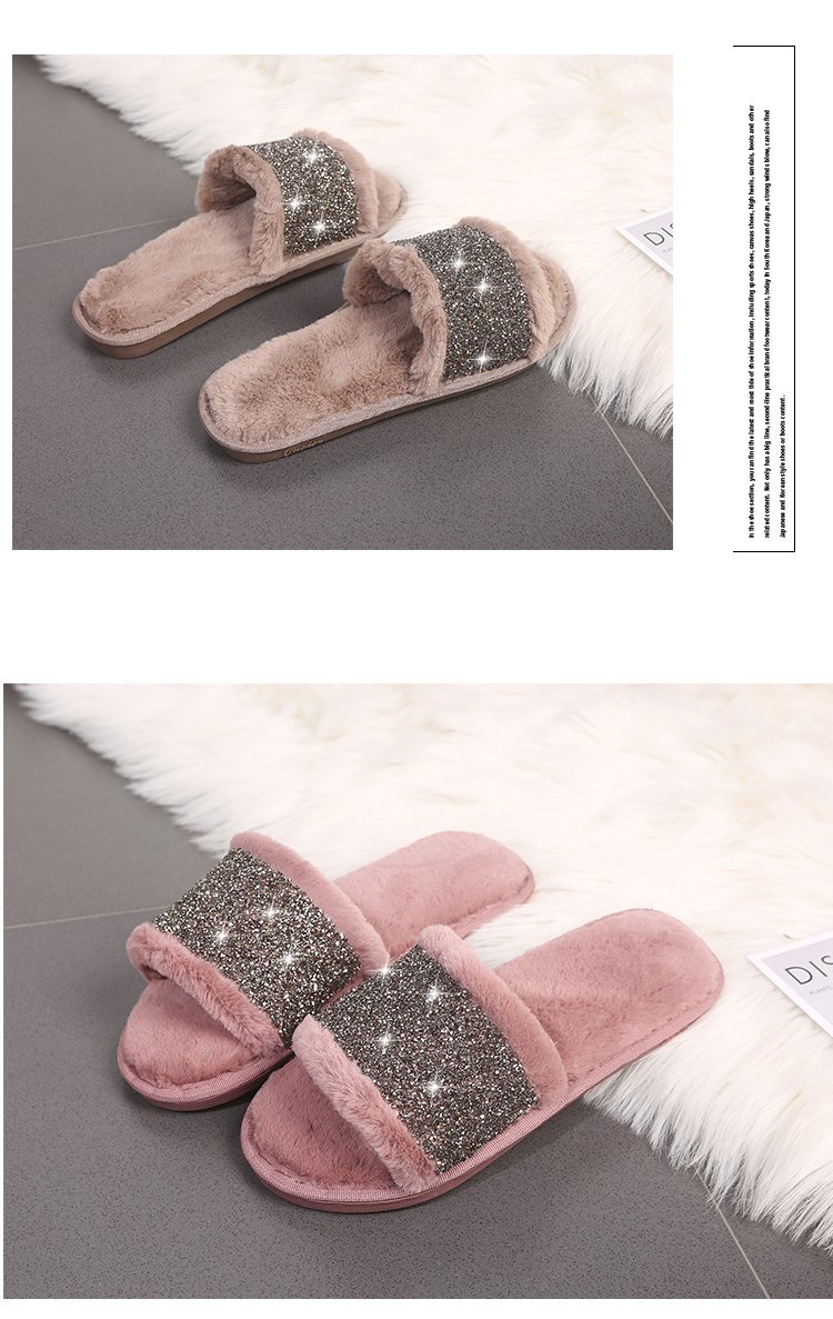 ladies non-slip hairy warmth slippers nihaostyles clothing wholesale NSKJX71210