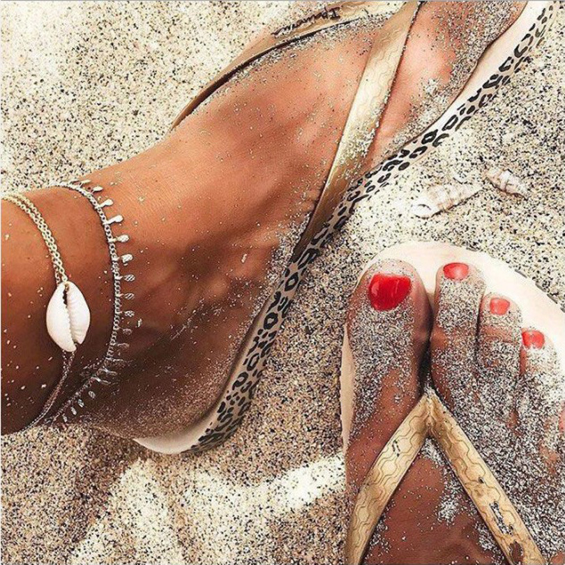 Fashionable beach accessories shell anklet combination set for women new style