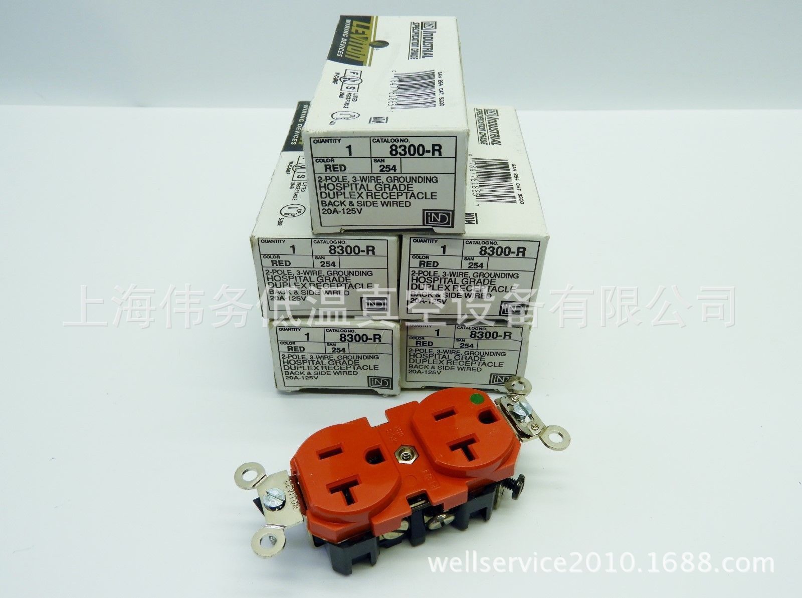 Leviton 8300-R DU Recep 20A 150V X-HEAVY DUTY Hospital Red