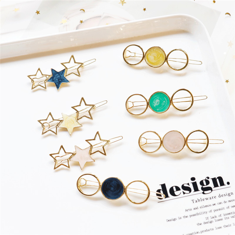 Bangs Clip Hairpin Korean Style Star Geometry Hairpin Hair Accessories display picture 1