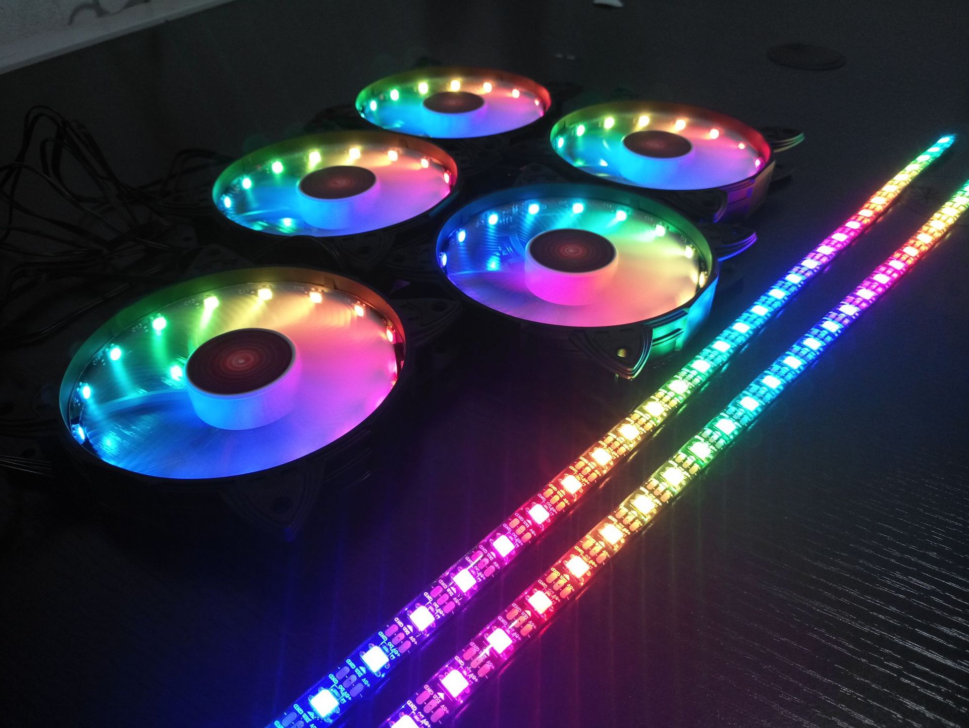 COOLMOON Amber RGB box fan 12cm desktop computer mute colorful color ...