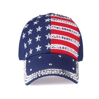 Rivet hiphop street dance rapaper hat baseball cap American flag set auger cap sunscreen cap female speed sell hot style