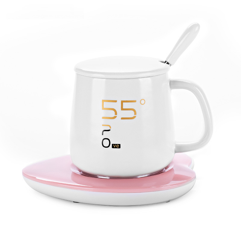 55 grados taza caliente taza de calefacción montaña de temperatura constante taza de vacío regalo creativo corazón palabras taza novia regalo de cumpleaños
