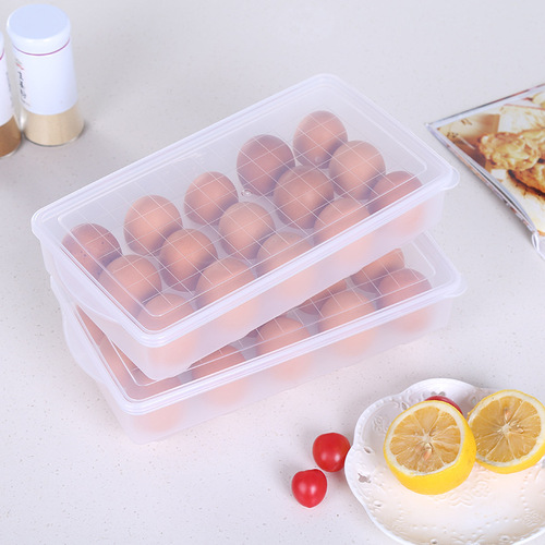 Kitchen 15-grid refrigerator egg carton plastic preservation box portable with lid storage box household egg tray