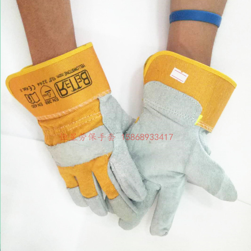 防护焊接手套 焊工 防切割短电焊 耐高温 牛皮 厂家直销 可定制