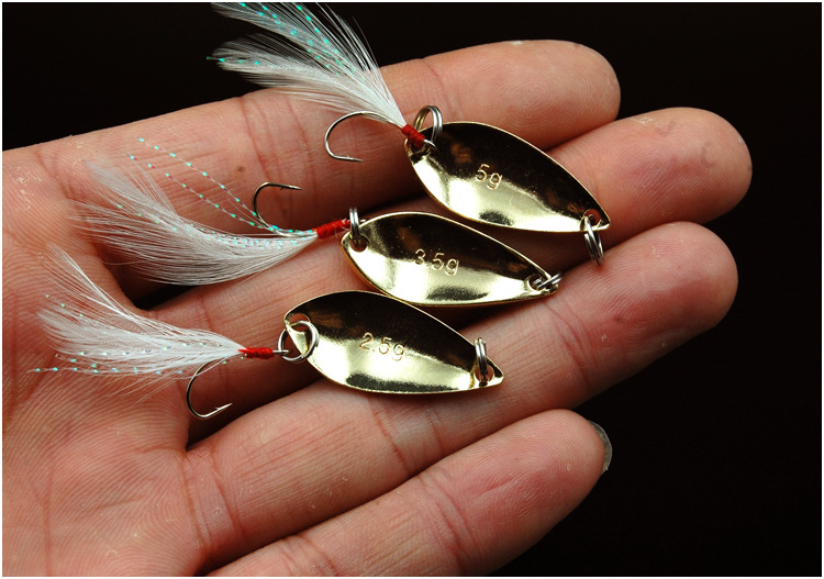 2 Pcs Leech Flutter Spoon Lure Metal Spoon Baits Fresh Water Bass Swimbait Tackle Gear