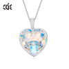 Universal fashionable necklace, crystal, Korean style, silver 925 sample, simple and elegant design, wholesale