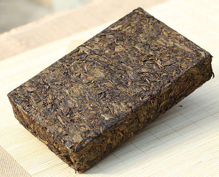 安化黑茶手筑茯砖茶砖面