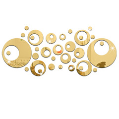 JM300 立體圓圈鏡面牆貼 家居背景牆貼 DIY客廳牆貼 速賣通