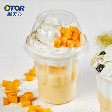 OTOR Xintian ly sundae dùng một lần dày cốc kem PP nhựa trong suốt có nắp đậy 250ml KFC bán buôn Cốc dùng một lần