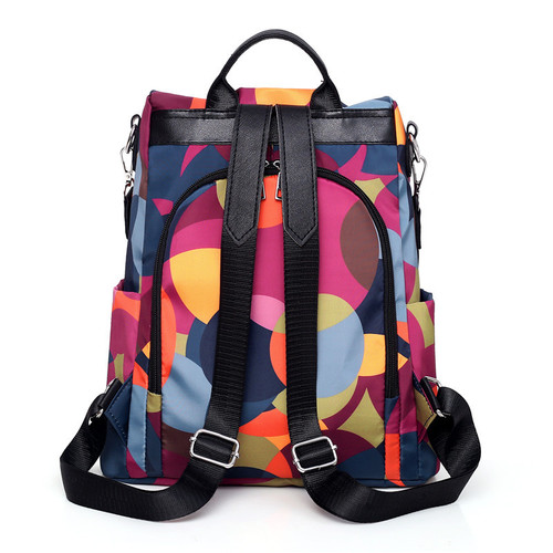 Trendy Double Shoulder Bag for Women - 2020 New Model Anti-Theft Outdoor Leisure Travel Bag with Cross-Border Printed Oxford Cloth School Bag