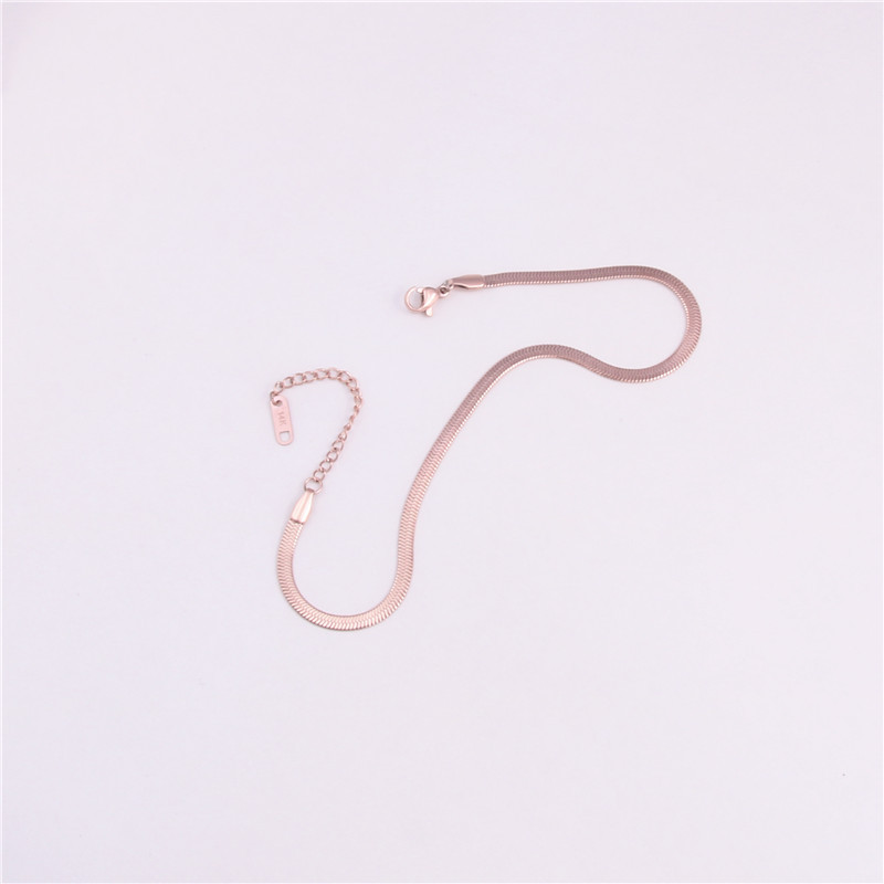 Simple Style Solid Color Titanium Steel Chain Womenu0027S Anklet 1 Piece