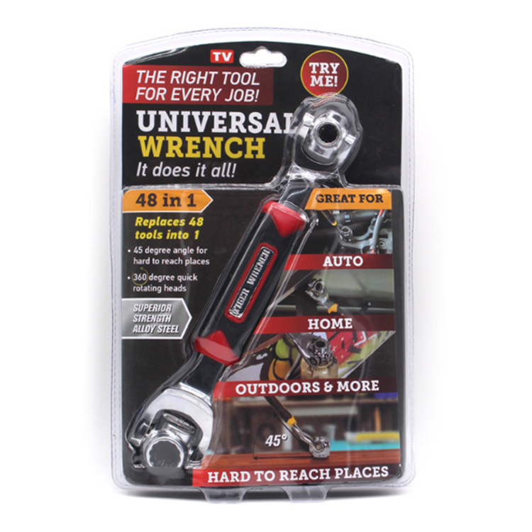 Universal Wrench48合一万能扳手多功能360度旋转套筒工具狗骨头