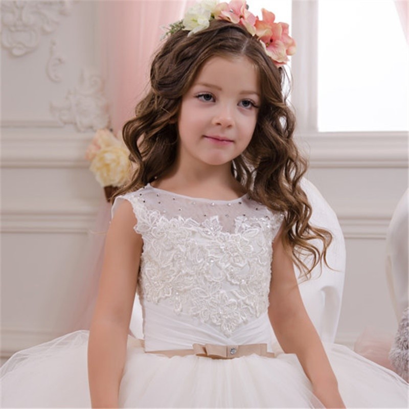 Children'S Wedding Dress, Costume, Lace, Sleeveless Flower Dress