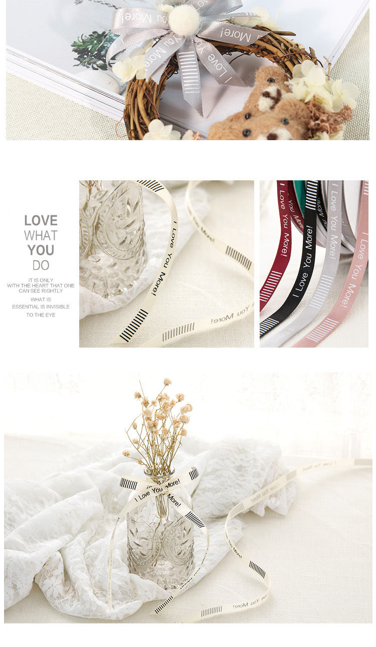 花衣裳1CM英文缎带丝带绸带烘焙包装鲜花礼盒蝴蝶结丝带 花店批发详情图8