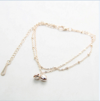 Europe and America Foreign trade summer Jewelry Rose Gold Small bell multi-storey double-deck chain Anklet wholesale CA009