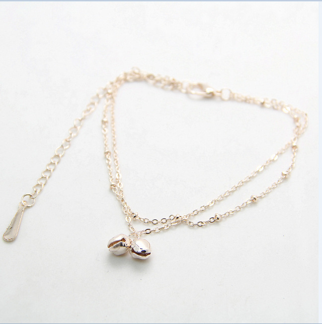 Europe and America Foreign trade summer Jewelry Rose Gold Small bell multi-storey double-deck chain Anklet wholesale CA009