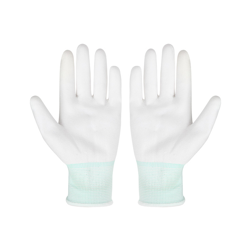 来安之劳保手套PU涂掌防滑耐磨工作手套电子车间无尘车间作业舒适