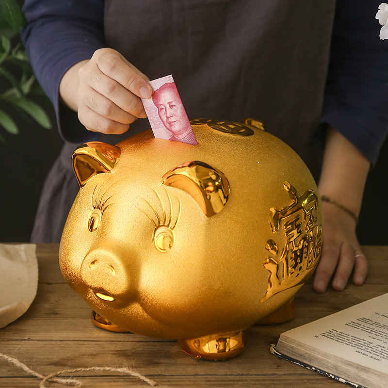 金豚貯金箱成人児童貯金箱創意プレゼント吉祥家置物開業プレゼント陶磁器|undefined
