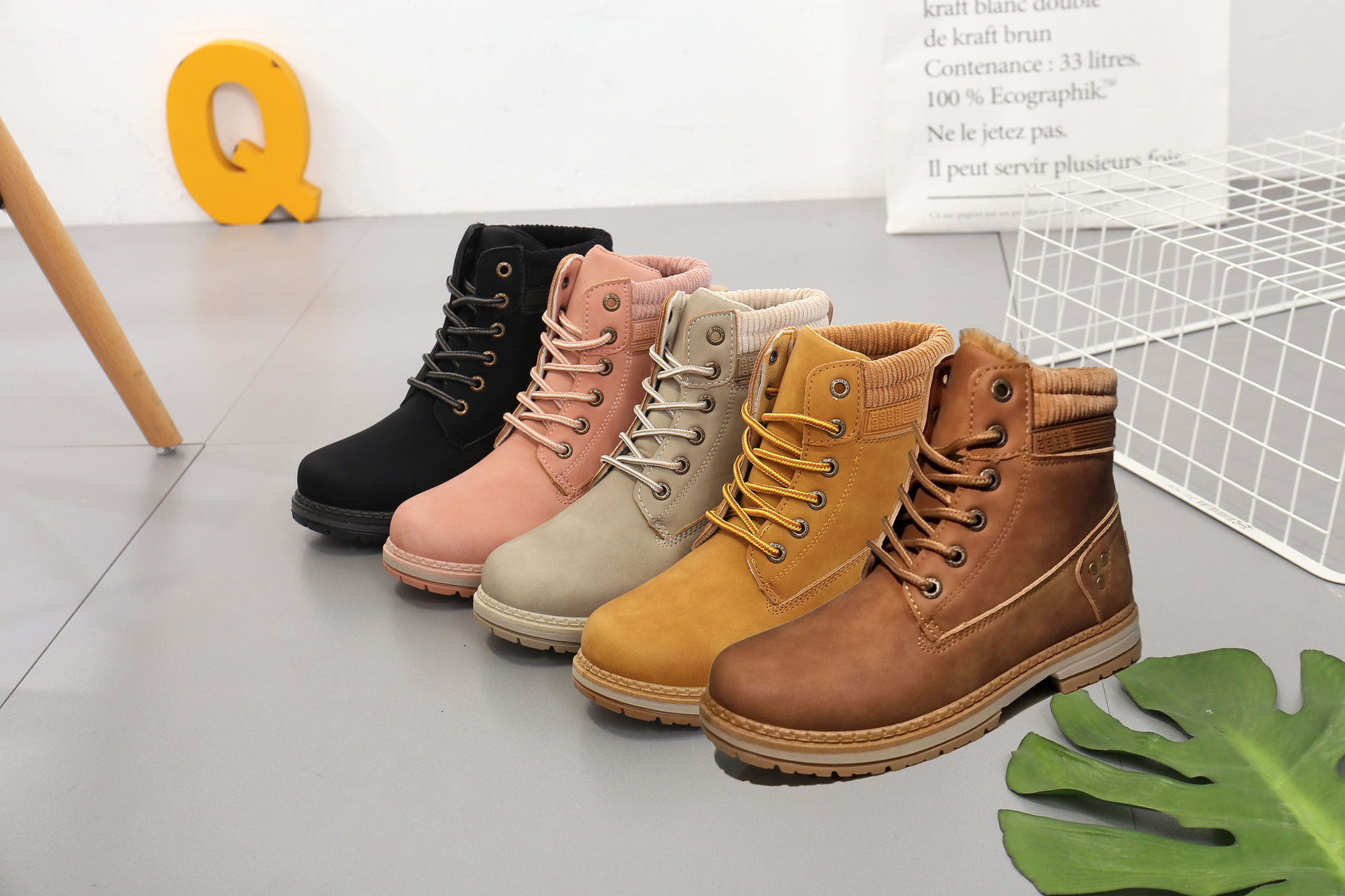 Tton Martin bottes pour femmes britannique haut rhubarbe commerce extérieur décontracté grande taille S chaussures vêtements de travail en cuir tendance en gros_voghion.com