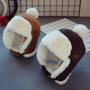 new pattern Autumn and winter children Baby hat 2 Boy Ear Lei Feng cap Korean Edition girl Plush Hat 1-3 Year old cold proof