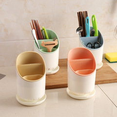Household Chopsticks Stand Kitchen Plastic Utensil Storage Box Creative Drain Divided Multifunctional Storage Shelf
