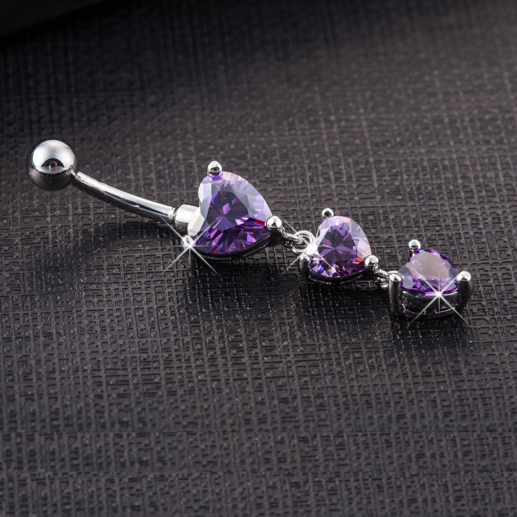 7g Weight Belly Ring Classification 1 Piece Quantity Daily, Street Occasion Copper Material Heart Shape Pattern Women's Gender Simple Style Style 1 Piece Belly Rings Simple Style Heart Shape Copper 4