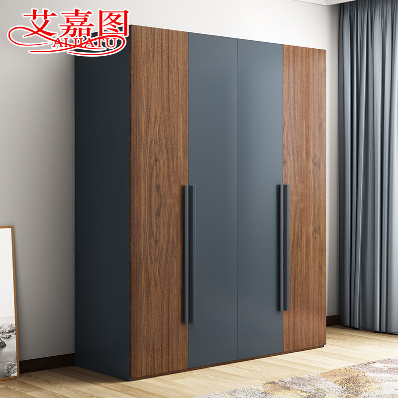 艾嘉图北欧风格衣柜轻奢风小户型家用主卧多功能储物智能衣橱组