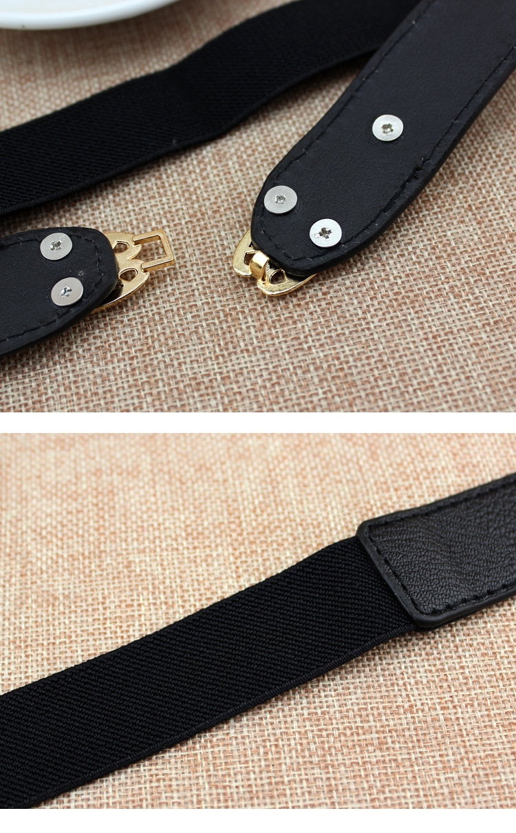 Abiti slim da donna primaverili ed estivi con cintura elastica con doppia fibbia, accessori da donna, cintura elastica sottile, cappotto versatile_voghion.com