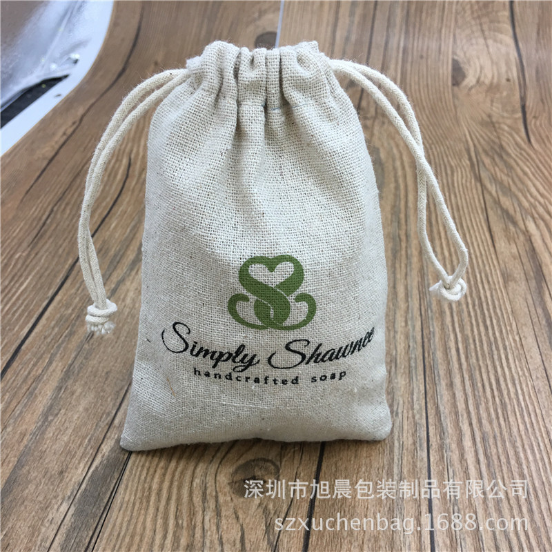 跨境货源厂家麻布袋 纯天然手工皂麻布袋 文玩盘珠亚麻束口袋