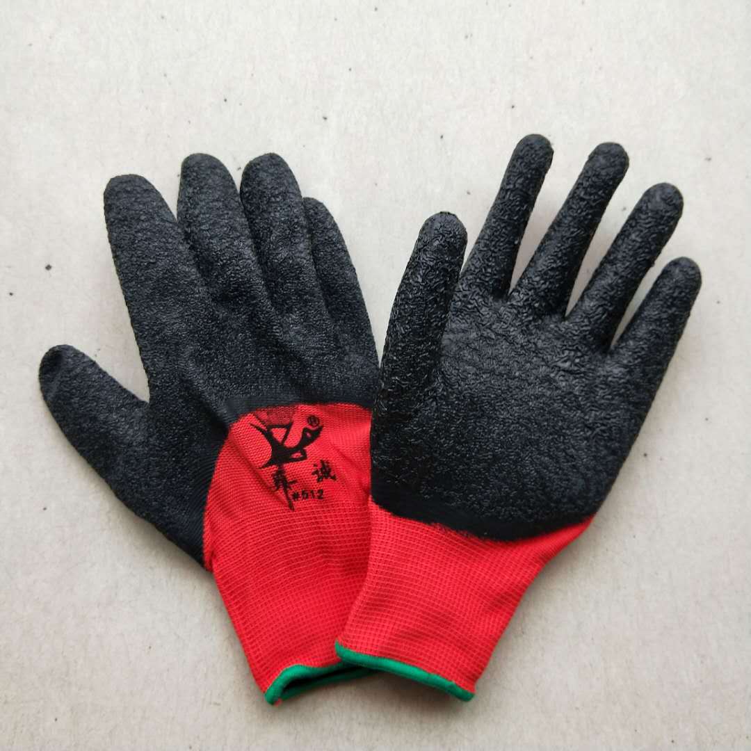 真诚乳胶512半挂手套 防滑耐磨抗撕裂防腐蚀手套皱纹挂胶手套