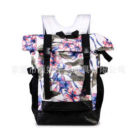 东莞厂家定制新款杜邦这折叠旅行背包  时尚印花可洗水特卫强背包