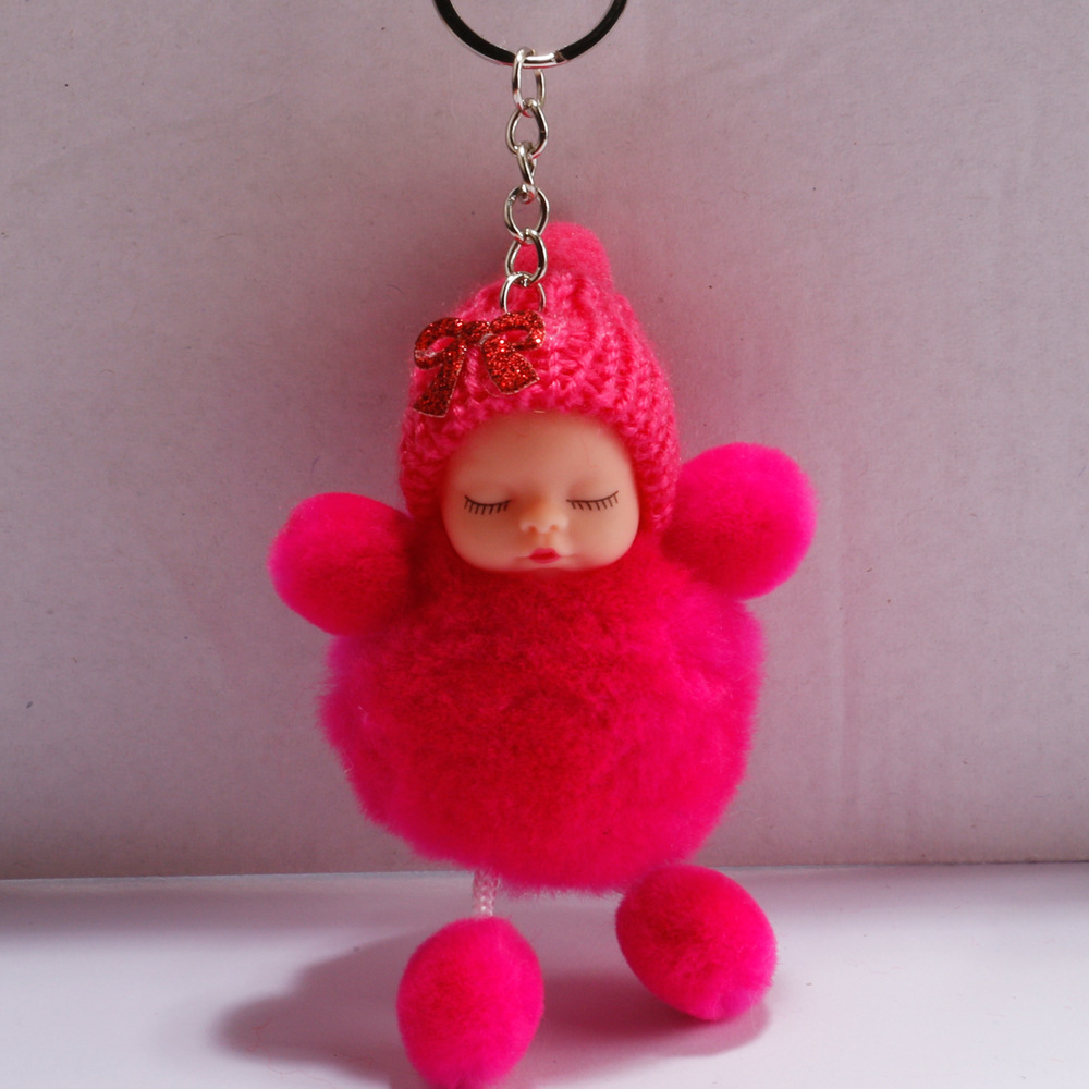 hotsale fashion new cute sleeping doll hair ball key chain plush cute sleeping doll coin purse bag key pendant wholesalepicture14