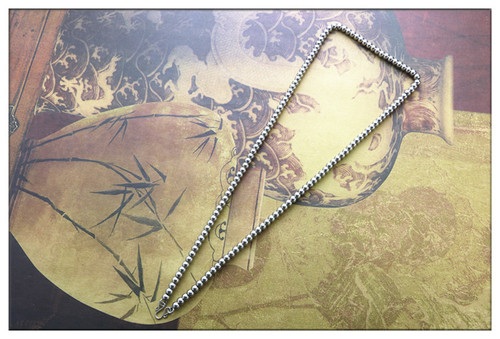 Ethnic style Guan Yu Guanyin Buddha pendant Thai amulet pendant with chain round bead titanium steel necklace for men and women Buddhist beads chain