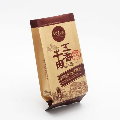 牛肉干食品包装袋 胶印四边封包装袋 牛皮纸pe膜食品包装袋定制