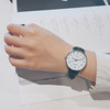 Retro trend quartz waterproof ultra thin watch for leisure suitable for men and women for beloved, Korean style, simple and elegant design, for secondary school