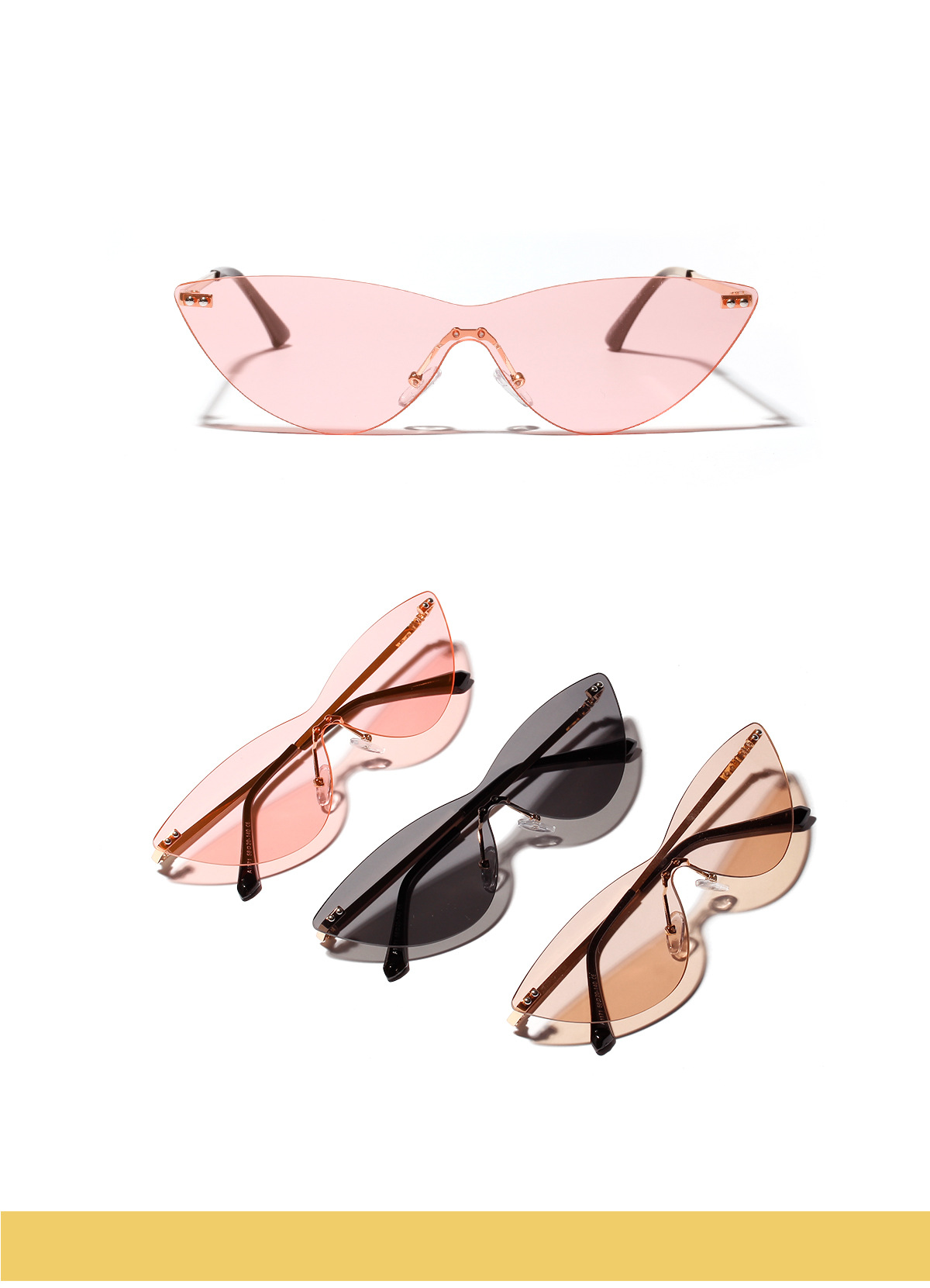 Sunglasses Cat Eye Retro Glasses Anti-uv Transparent Pink Mirror Wholesale Nihaojewelry display picture 1