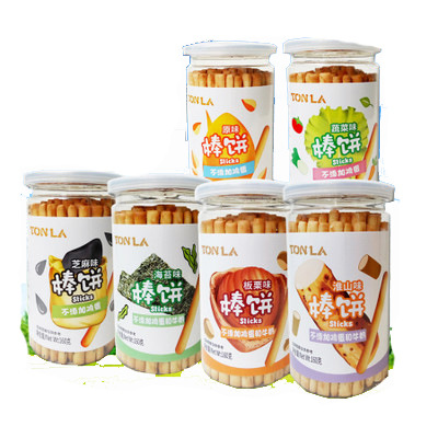 童乐 棒棒饼干 手指饼干 磨牙棒原味 芝麻味 蔬菜味宝宝辅食160g|ru