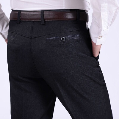 Middle and old age man Casual pants Spring and autumn season Easy Straight middle age Men's trousers Western-style trousers trousers summer Dad installed trousers
