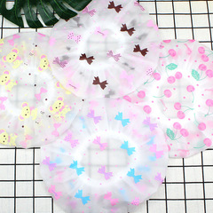 Yaling 8809 Hotel Plastic Peva Waterproof Butterfly Bow Print Women's Shower Cap Hair Wash Bath Hat Wholesale