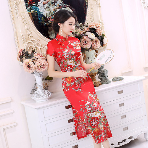  Chinese Dress Qipao for women national style long cheongsam with national characteristics and high definition digital printing cheongsam skirt