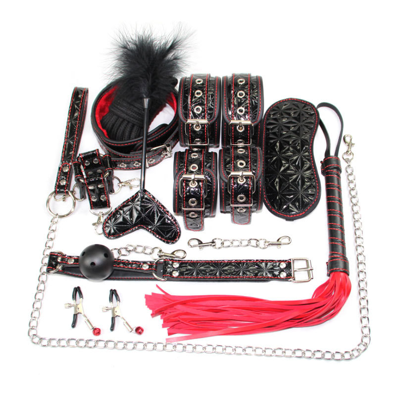 sm bundled set sex toys PU handcuffs bun...